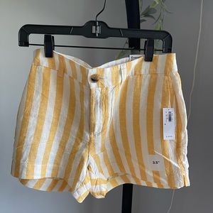 old navy yellow striped everyday shorts